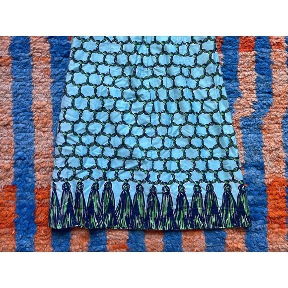 Y2K Lily Pulitzer Mesh Tassel Sheath Strapless Mini Tube Dress Sz 2 - Picture 6 of 8